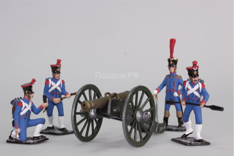 Набор оловянных солдатиков "Пушечный расчет французской армии 1812 года"