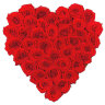 Сердце из 45 красных роз
