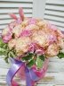 Букет пудровых и розовых роз "Нежный"
